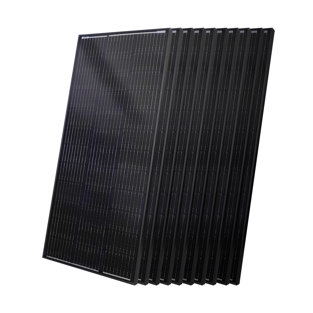 Solar Panel Shervey Premium 130W-12V Mono Narrow 1270x540x35mm Black Frame/Black Back (10 Pack)