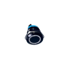 Load image into Gallery viewer, Shervey Round Switch Latching  IP65 Rated - 20A Blue Ring (Black)

