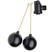 Load image into Gallery viewer, A Double acting floating kit with two dam floats on the end of a stick connected to a valve

